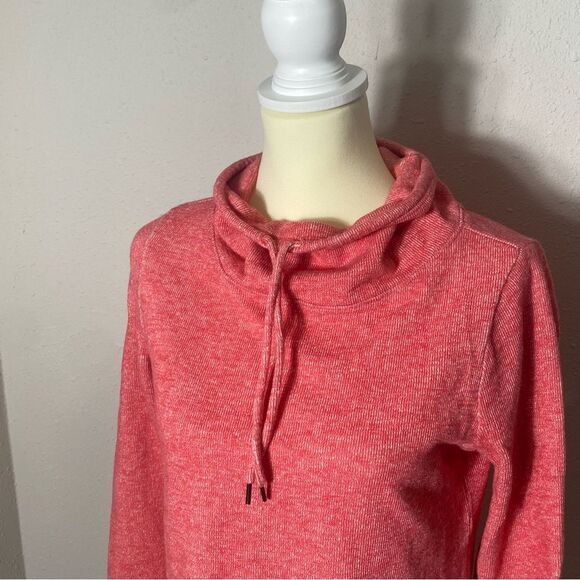 T By Talbots Heathered Red Funnel Neck Pullover Sweatshirt Women's Size Mp - Picture 9 of 13